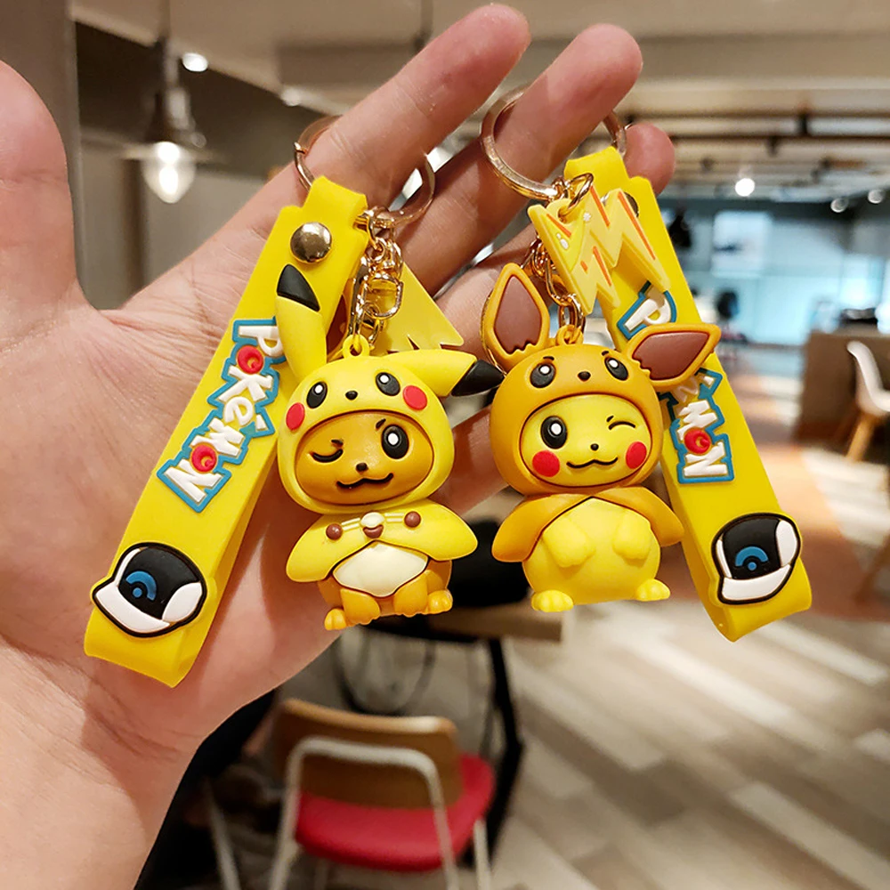 

Pokemon PVC Keychain Dolls Cute Anime Figure Pikachu Psyduck Charmander Schoolbag Pendant Accessories Cartoon Kids Toys Gifts