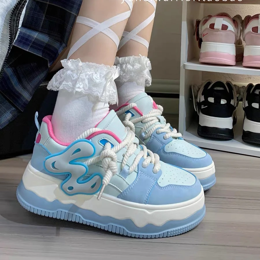 

Кроссовки женские кожаные, на шнуровке, плоская Вулканизированная подошва, спортивная обувь, весна-осень 2023