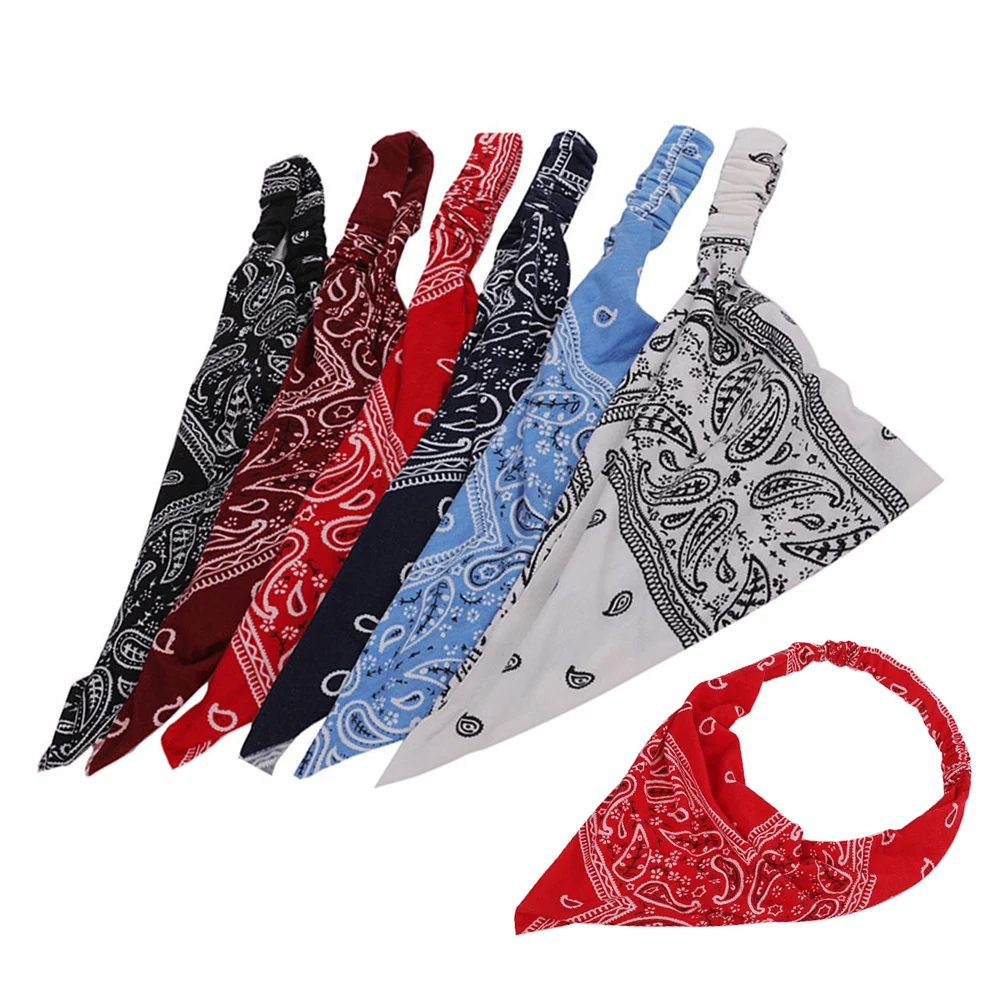 Женская треугольная повязка для волос с цветочным принтом