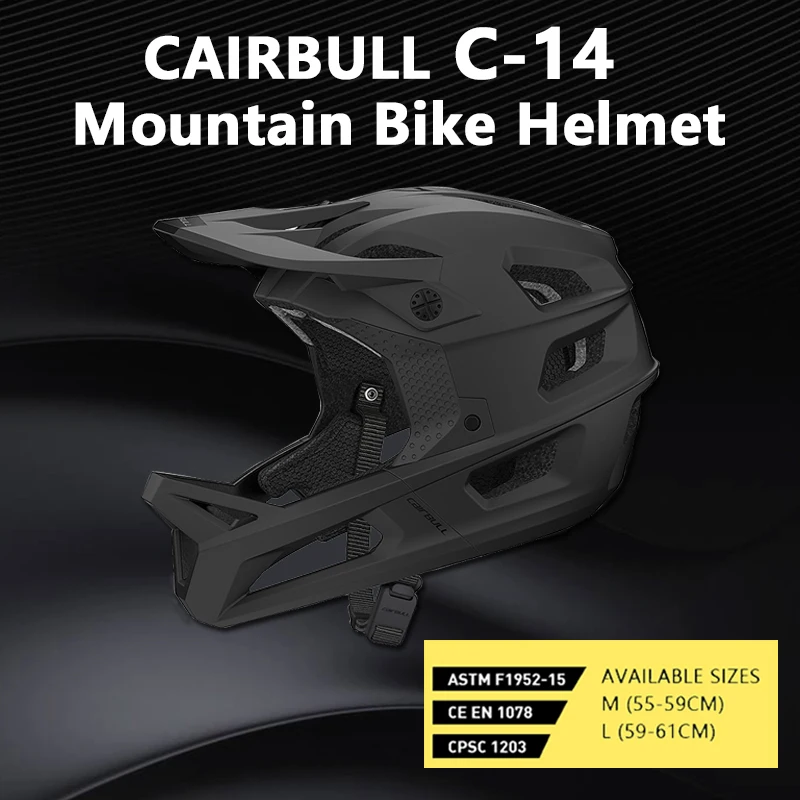 

Cairbull Mountain Racing Cycling Helmet Integrally-molded Full Face Bike Helmet for Men Women Removable Sports Cycling Equipment