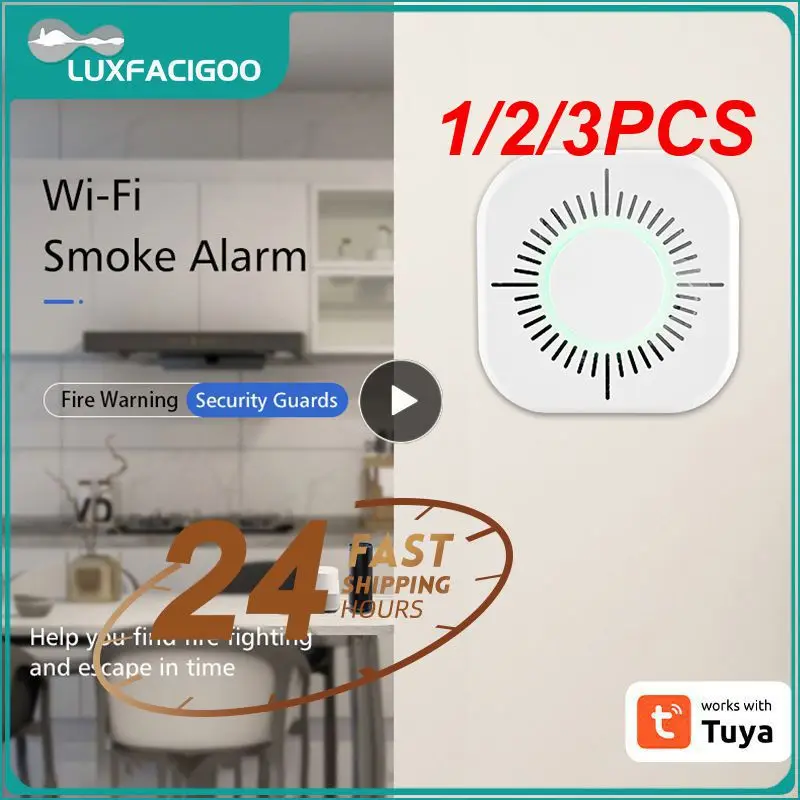 

1/2/3PCS WiFi Function Tuya Smart Life Family Parlor Child Room Home Kitchen Smoke Detector PIR Sound Light Alarm Sensor