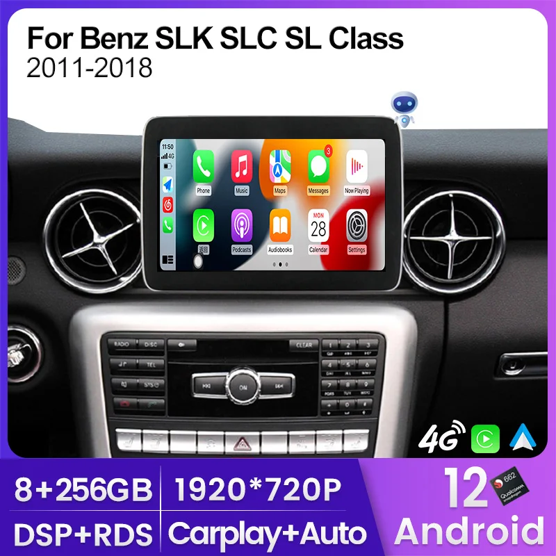 

Автомобильная Беспроводная Carplay Android для Mercedes Benz SLK R172 SL R231 2011-2018 для BT WIFI Ai Voice DSP 4G Автомагнитола с экраном