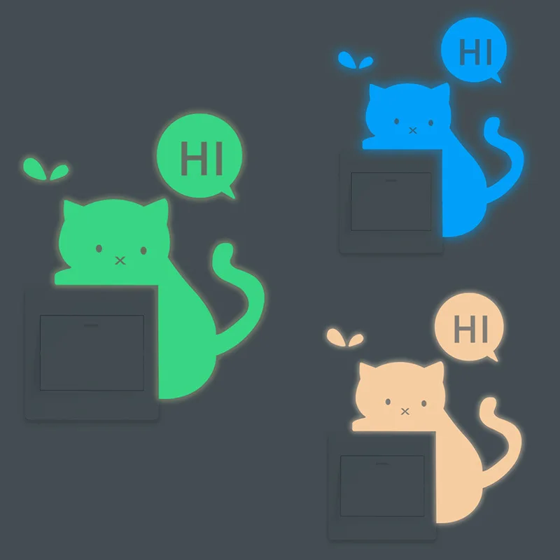 

DIY Cartoon Luminous Stickers Light Switch Sticker Night Indication Home Decor Kids Room Decoration Switch Decoration