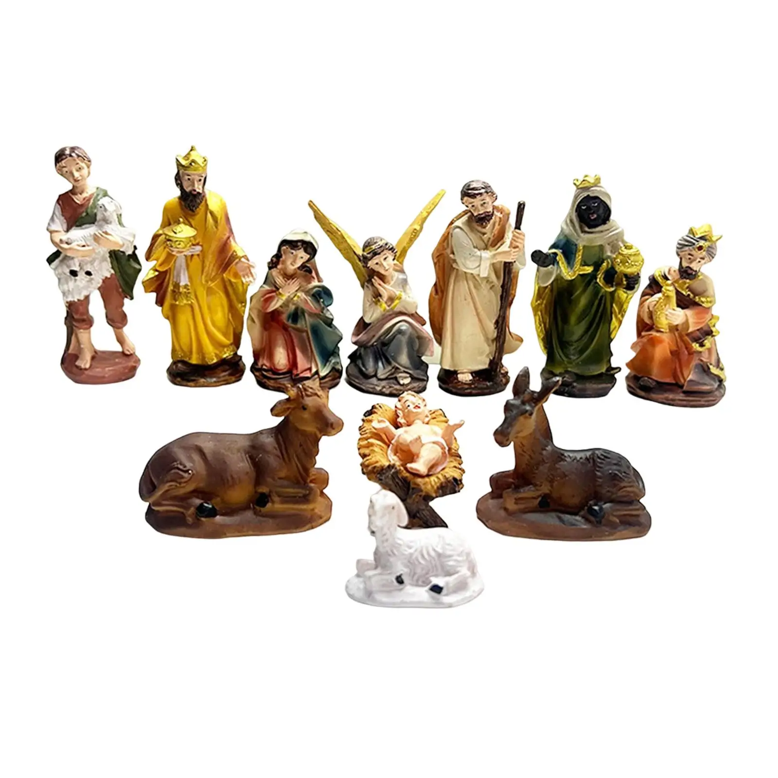 

Статуэтка с рождением Иисуса, декоративная Рождественская религиозная поклонение, сцена Рождества, Настольная полка для церкви, подарок на...