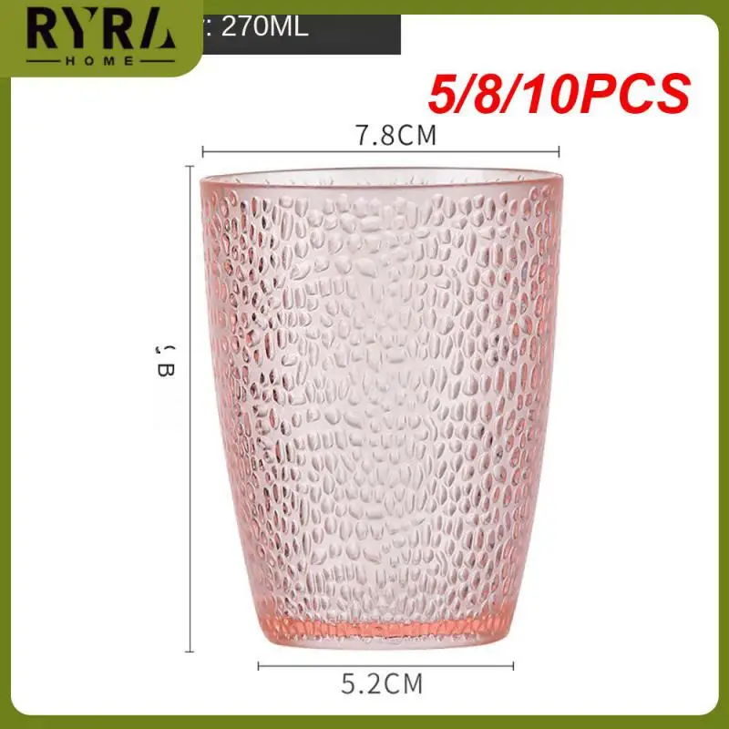 

5/8/10PCS Household Acrylic Cup Color Creative Beer Cup Transparent Drop-resistant Kitchen Accessories 2023 Beer Drinking Cup