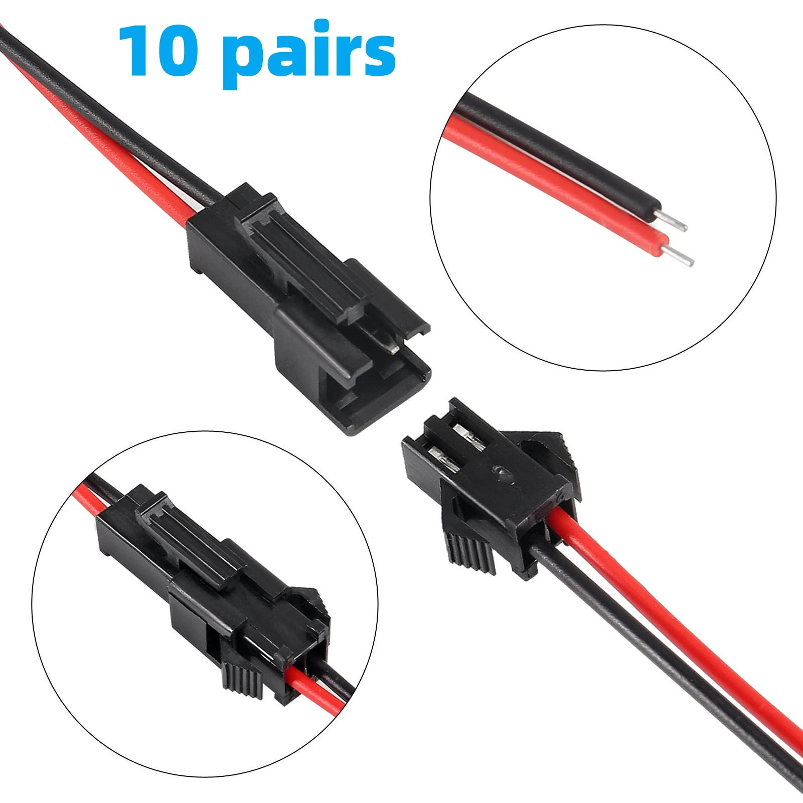 

AOKIN 2-контактный разъем JST SM 20AWG для светодиодного освещения
