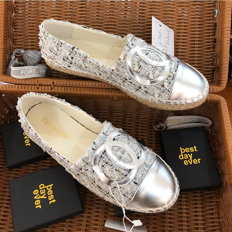 MarHermeoso Mixed Color Cloth & Pu Patchwork Espadrilles Casual Fisherman Shoes Outdoor Travel 2023 Autumn Winter Women's Flats