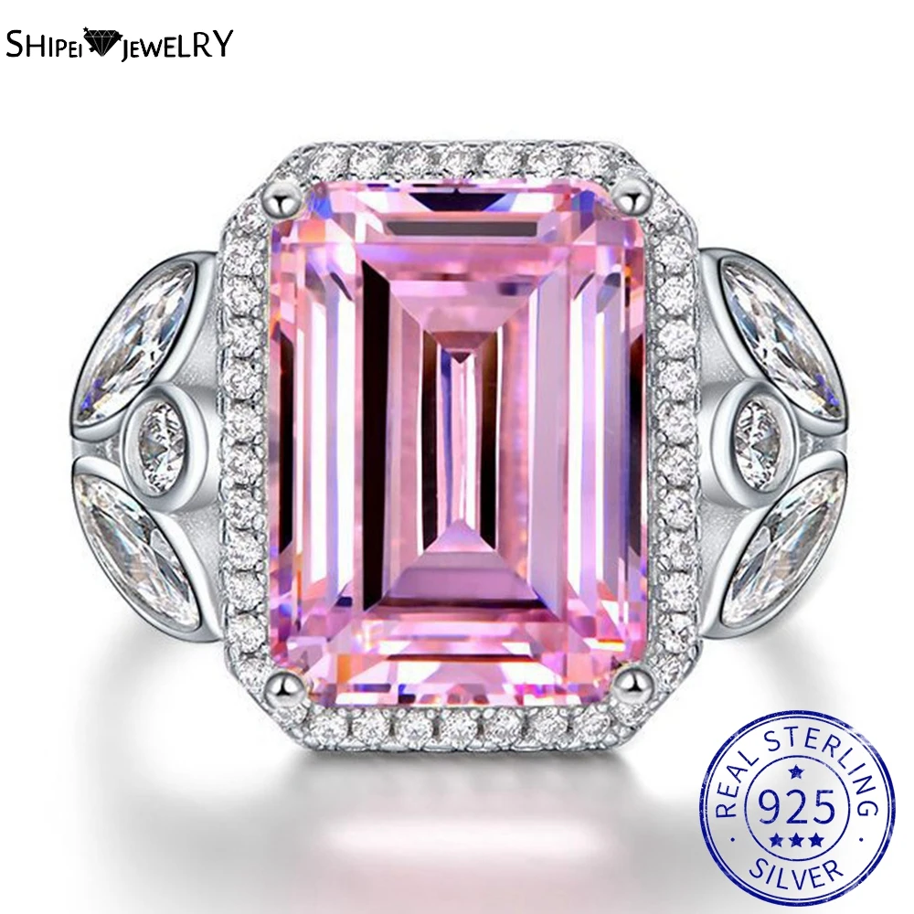 

Шикарное искусственное серебряное кольцо Shipei 10*14 мм с изумрудной огранкой и искусственным муассанитом для женщин, подарки