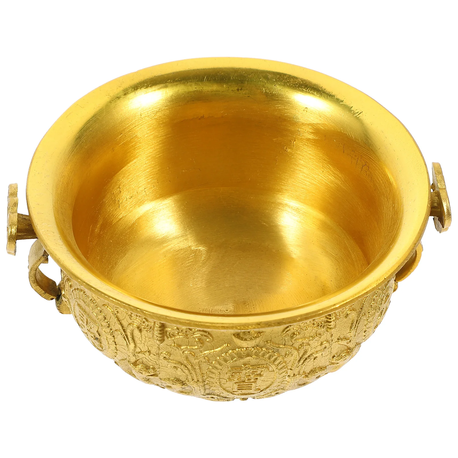 

Decorations Treasure Bowl Office Chinese Yuan Bao Wealth Porsperity Figurine Copper Cornucopia Ornament