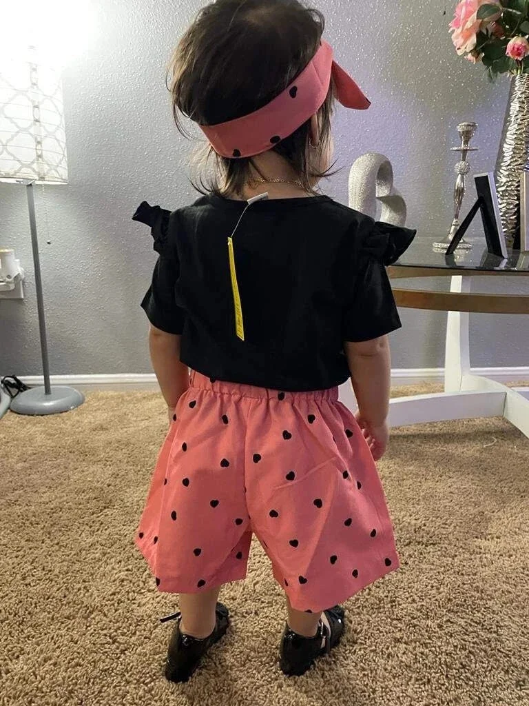 3 шт. футболка с коротким рукавом и шорты бантом на голову