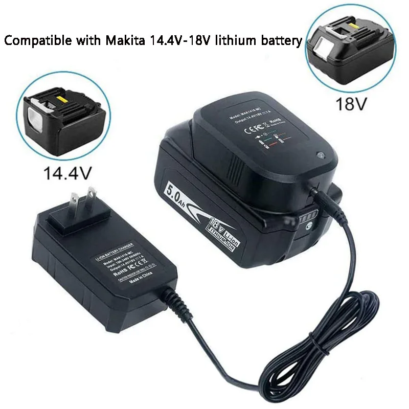 

Charger for Makita 14.4V 18V LXT Battery 1A Compatible with BL1815 BL1820 BL1830 BL1850 BL1430 BL1450 DC18RC Battery
