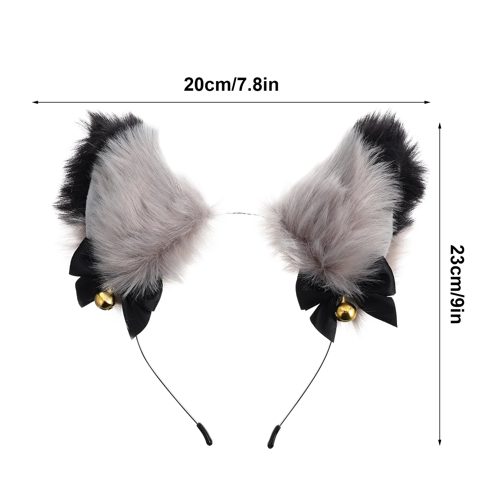 Головной убор с кошачьими ушками повязка на голову колокольчиком перьями