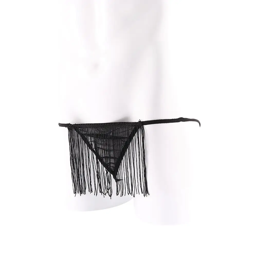 

Мужское Прозрачное нижнее белье Hips, пикантное нижнее белье для взрослых, эластичные Трусы-стринги с кисточками, Трусы-стринги