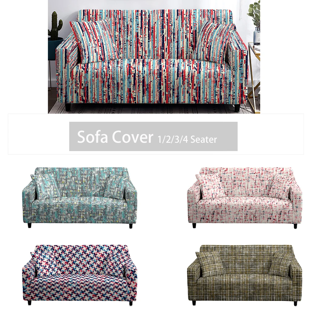 Colorful Abstract Ink  Adjustable Sofa Cover Shabby Chic Stripes Plaids And Covers Retro Sofa Covers Set Extensible Sofa Cover