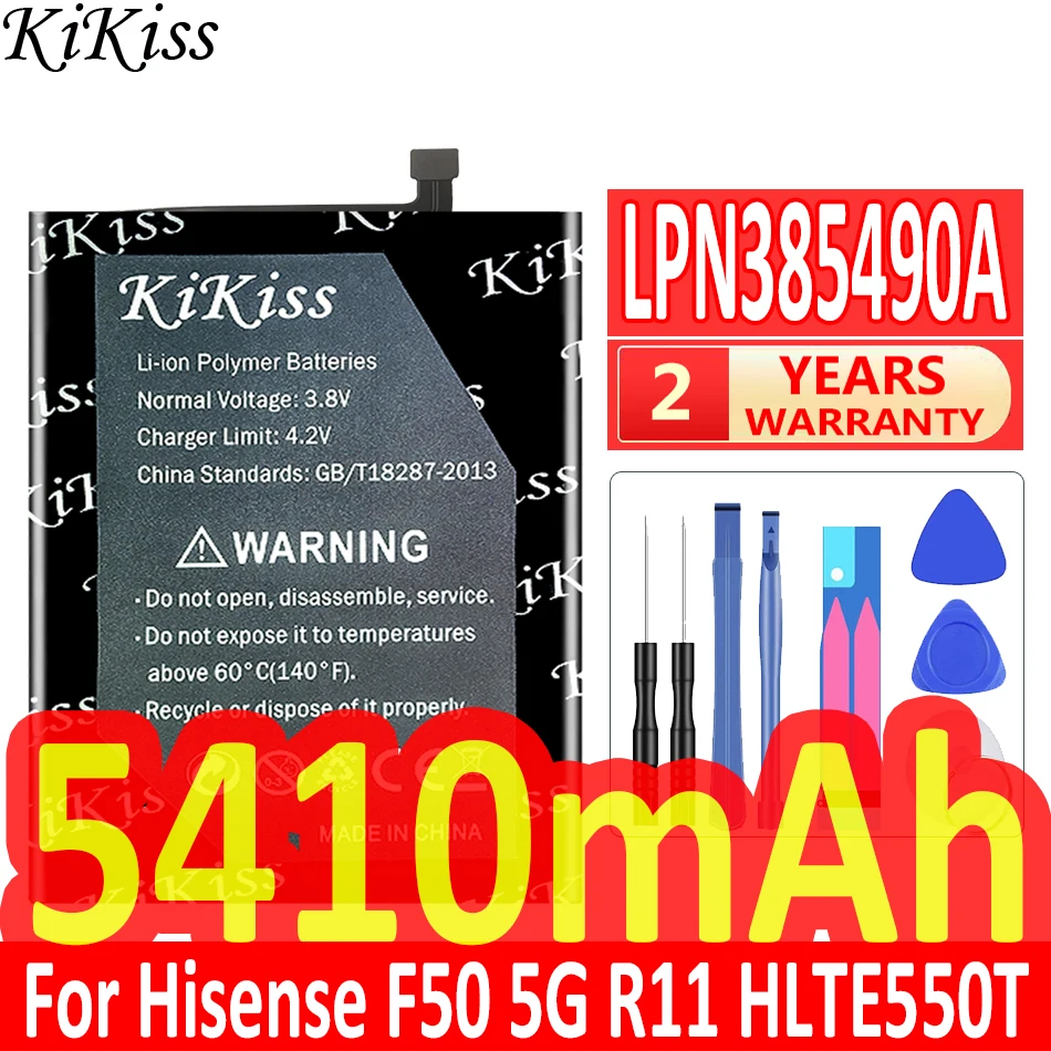 

Мощный аккумулятор 5410 мАч KiKiss LPN385490A для Hisense R11 HLTE550T HNR550T F50 5G Bateria