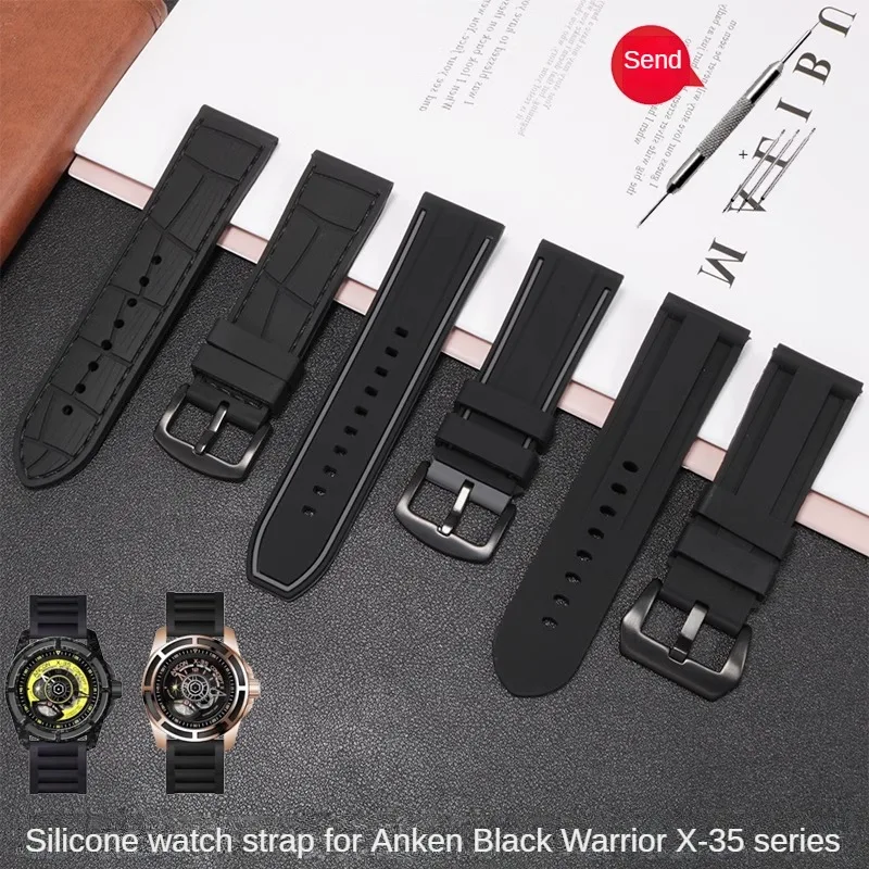 

Silicone Watch Strap With Substitute Anken Darth Vader X-35 X32 Series Flat Interface Rubber Watchband With 24mm.