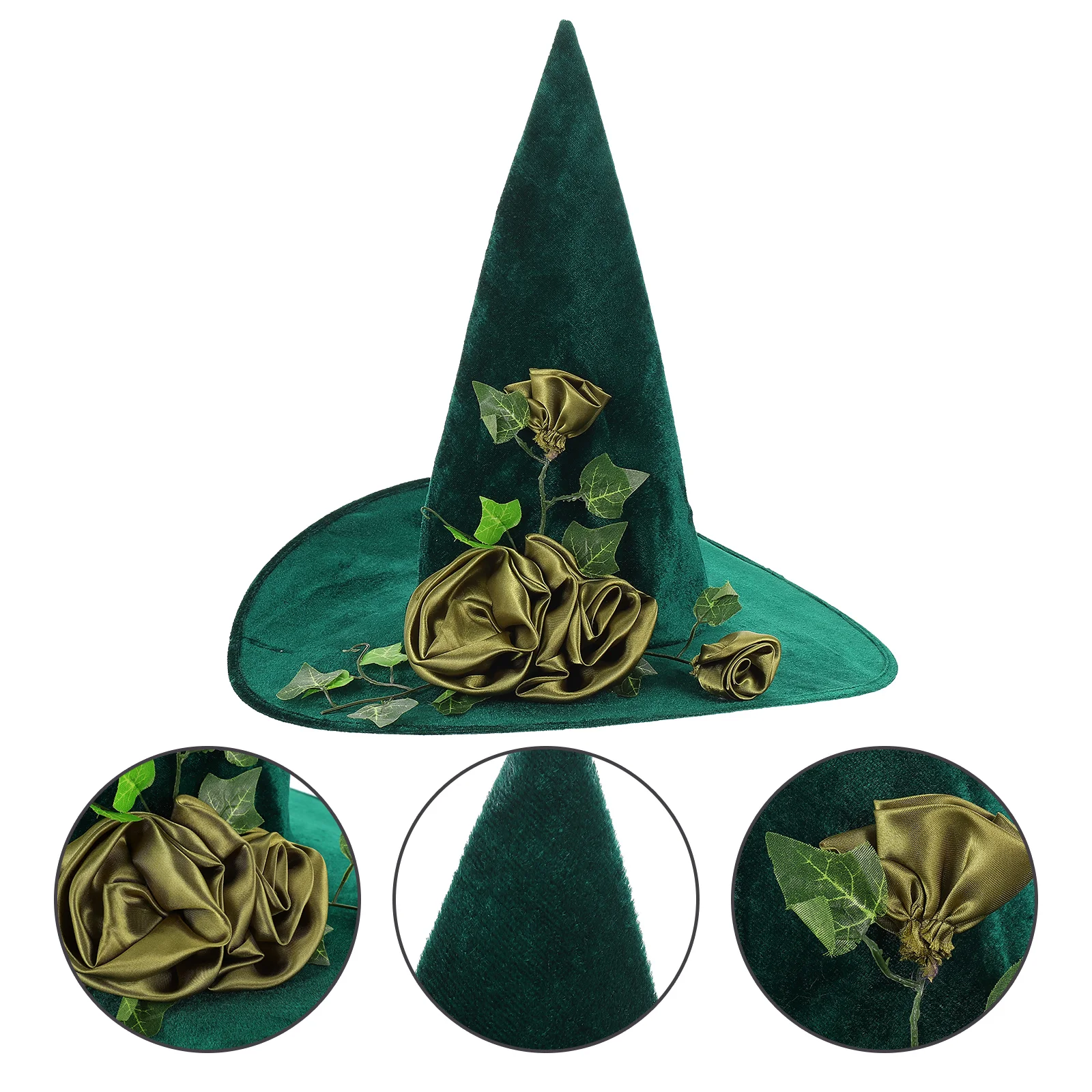 

Witch Hat Decorative Halloween Party Witch Hat Lightweight Cosplay Witch Flower Hat Supplies