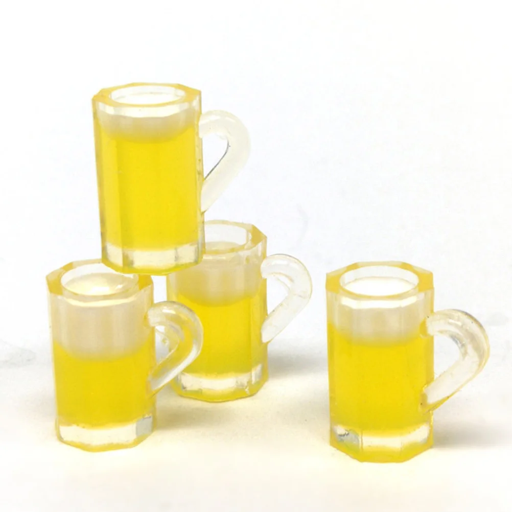 

Мини пивные кружки, настольные миниатюрные украшения для дома, ландшафта, аксессуары, украшения для дома, декоративные модели, реквизит для фотографий, желтый полимер