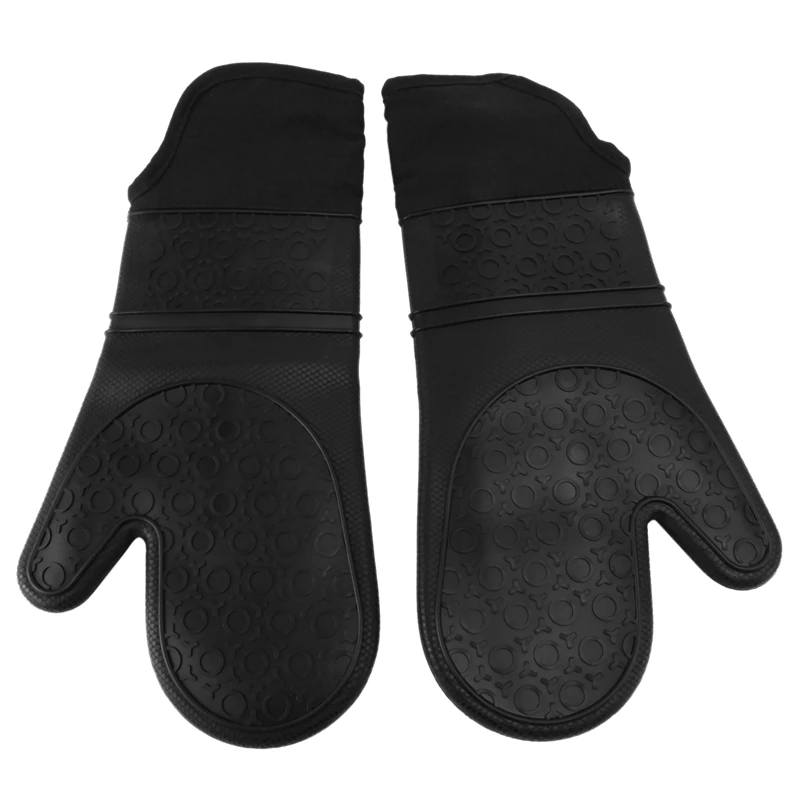 Очень длинные силиконовые варежки для духовки и горшка термостойкие со стеганой