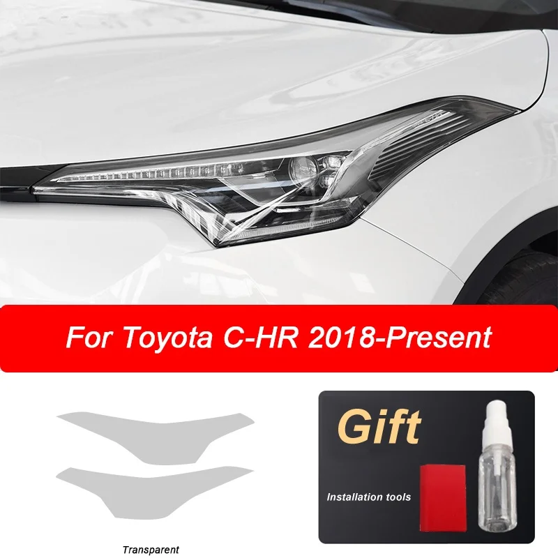 

Защитная пленка для автомобильных фар Toyota CHR 2018 2019 2020 AX10, аксессуары, передняя деталь, прозрачная Дымчатая черная наклейка из ТПУ