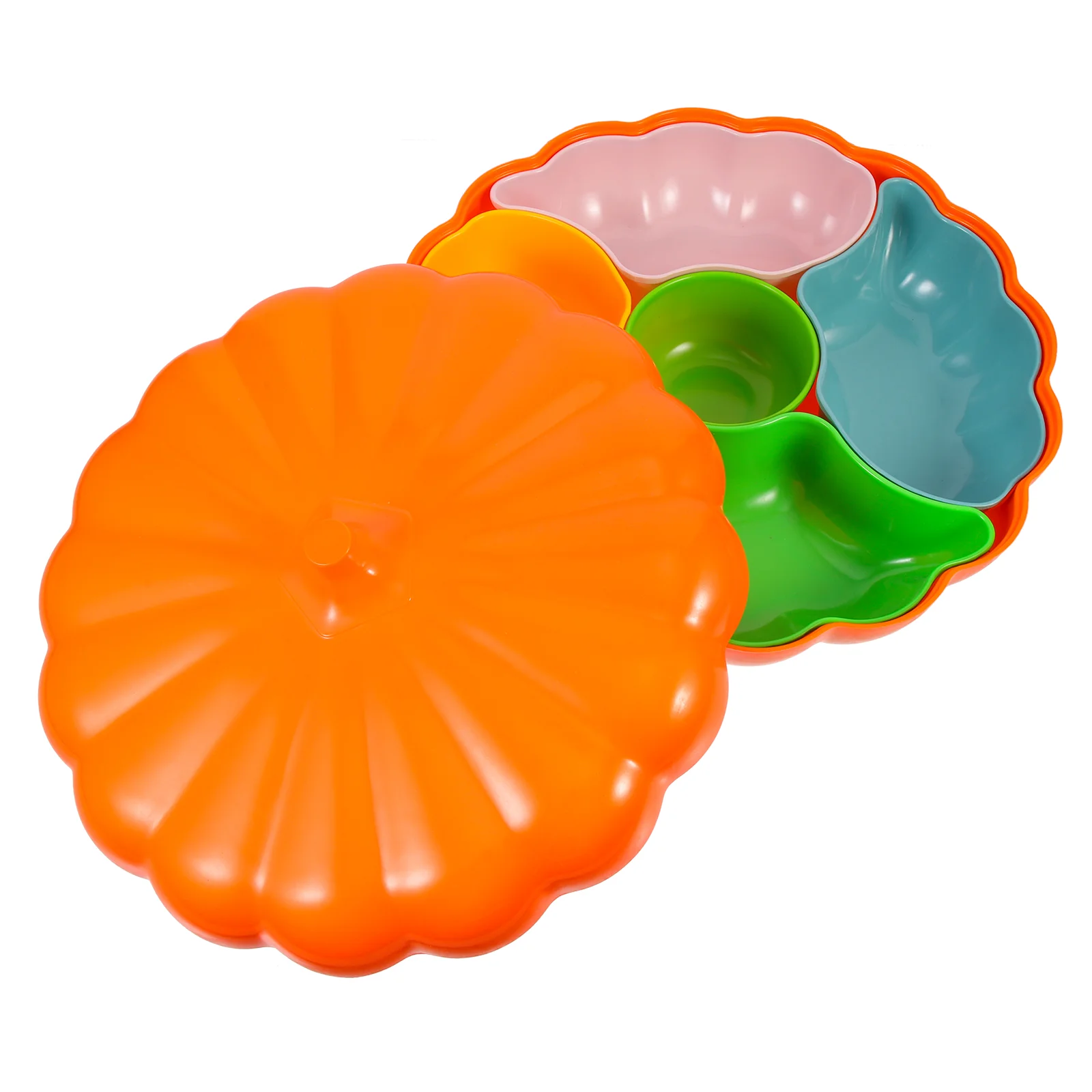 

Tray Serving Fruit Snack Plate Platter Candy Storage Appetizer Pumpkin Dishes Nut Bowl Divided Plates Dish Bowlsdried Grid