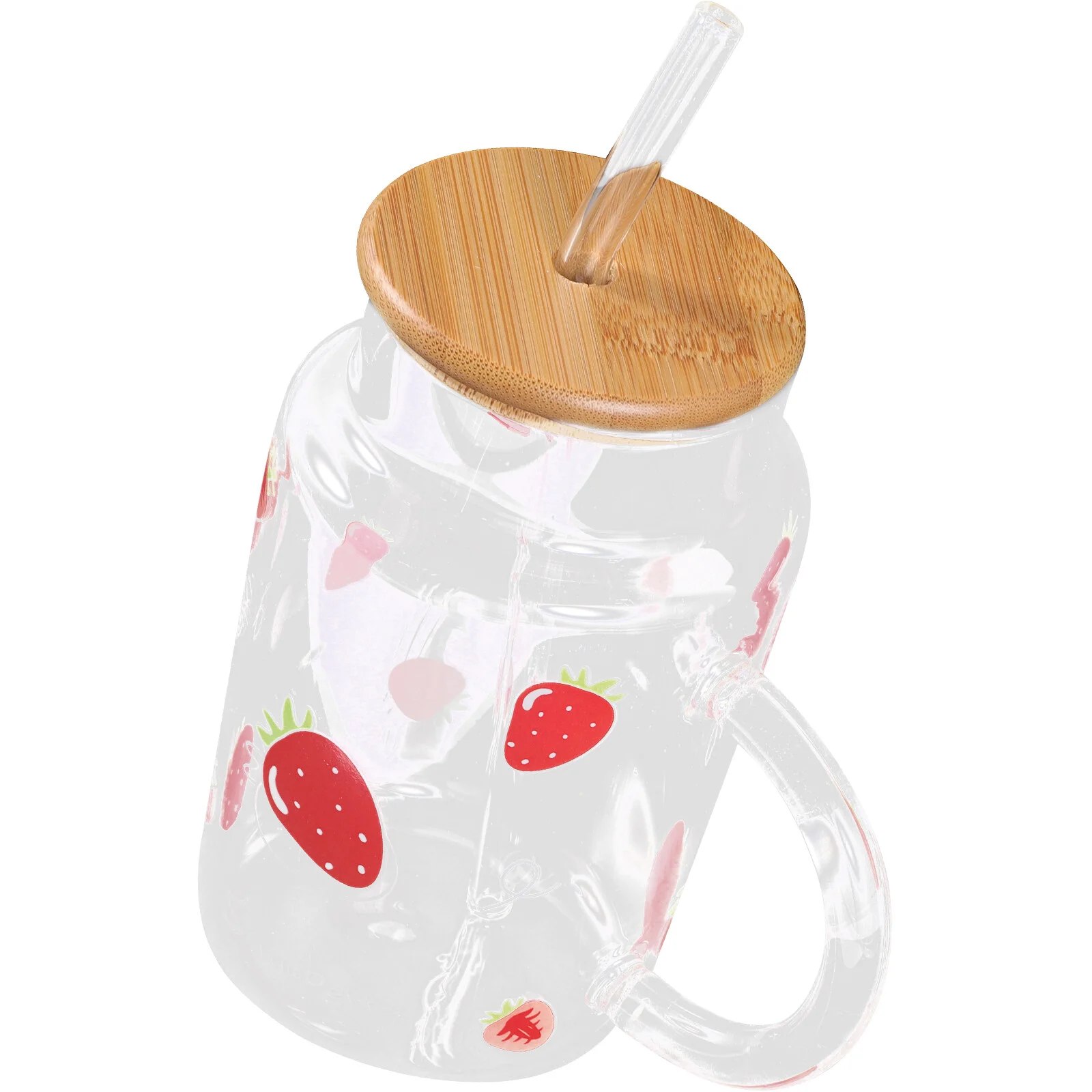 

1 Set Glass Cup With Lid of Glass Water Cup Coffee Drinking Bottle Juice Cup Beverage Cup with Lid Straw