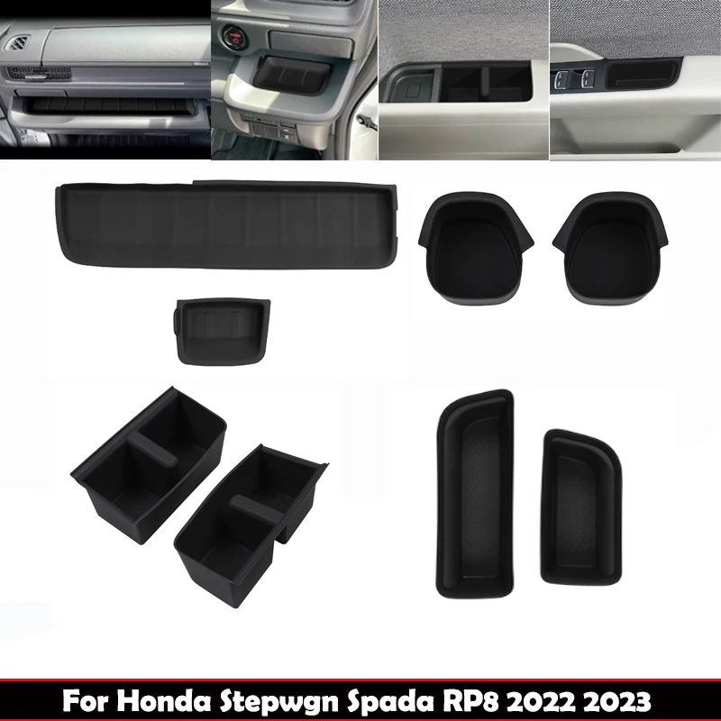 

Для Honda Stepwgn Spada RP8 2022 2023, передний средний ящик для хранения, держатель, крышка, передняя пассажирская центральная консоль, декоративная полоса