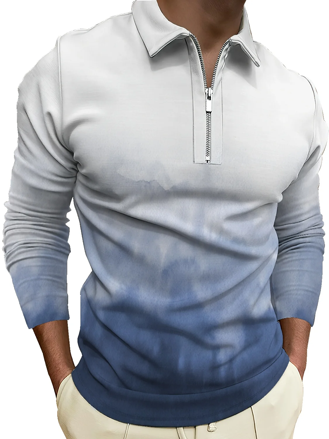

Новая рубашка-поло с длинными рукавами, мужской свободный и удобный модный топ, Классический свитер с лацканами на весну и осень 2022