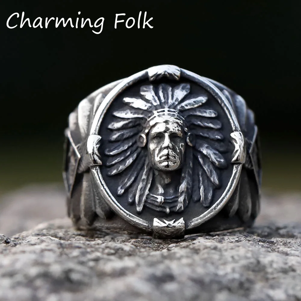 

2023 new Vintage 316L Stainless Steel and partgold ring top quality USA Indiana Fashion punk Ring jewelry for gift free shipping