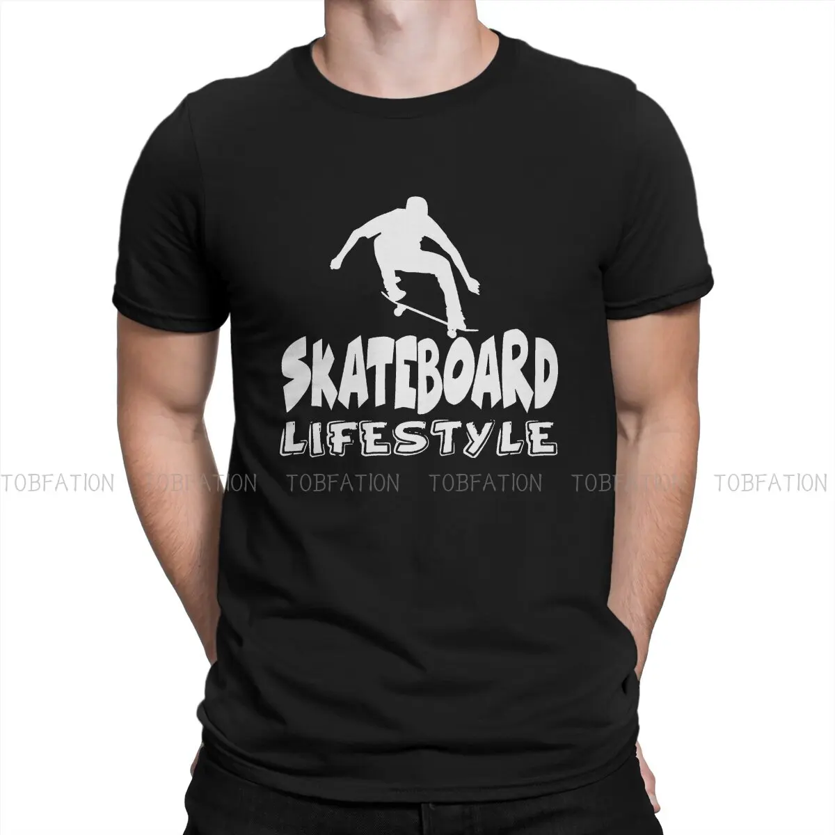 

Skateboard Kids Newest TShirts Skateboard Skate Skateboarding Men Style Fabric Streetwear T Shirt Round Neck