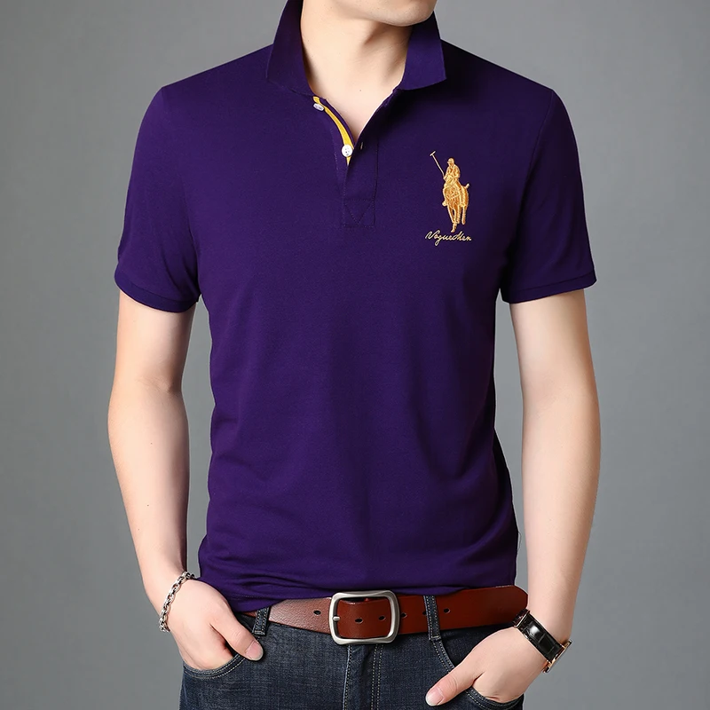 

Short Sleeve Summer 2022 Business Cotton High End Designer Male Polo Shirt Lapel Cool Logo Top Men's Clothing Embroidery Casual