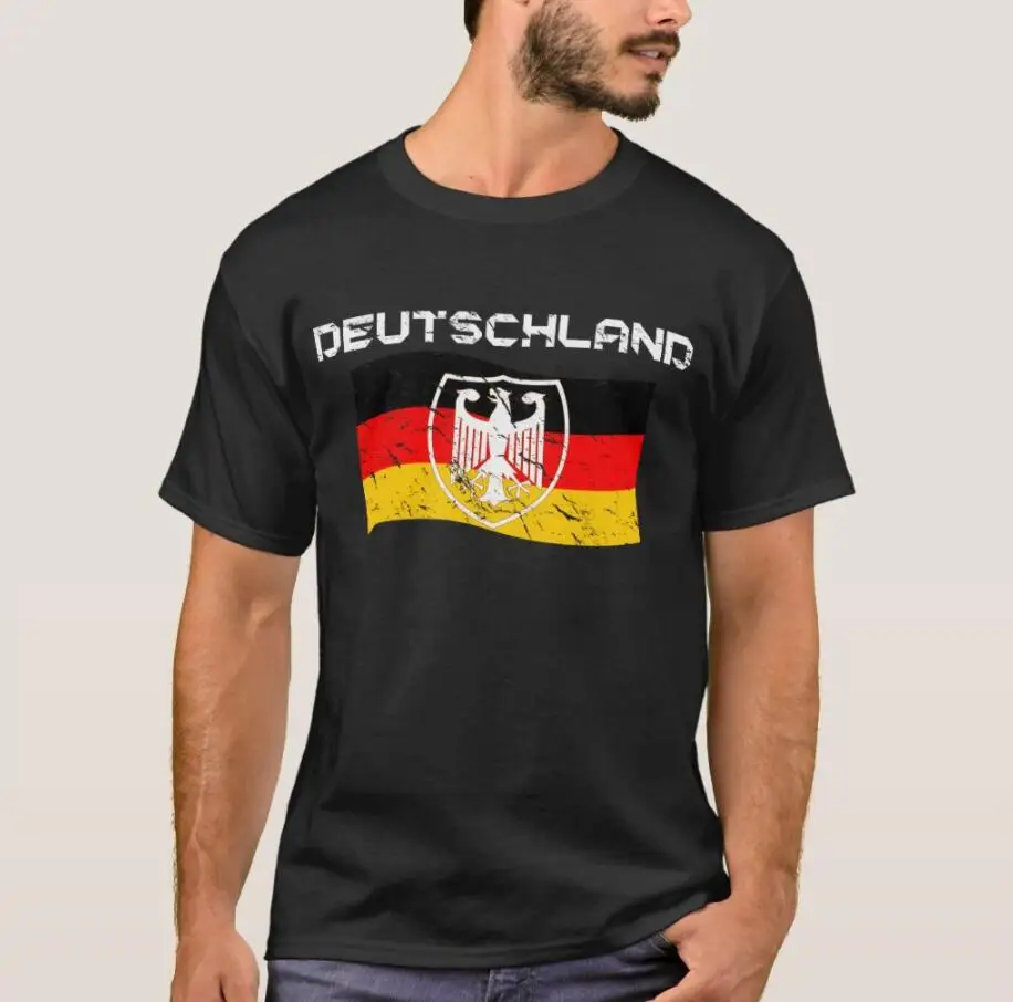 

Deutschland Coat of Arms German Flag Men T-Shirt Short Sleeve Casual 100% Cotton Shirts Size S-3XL Men Clothing