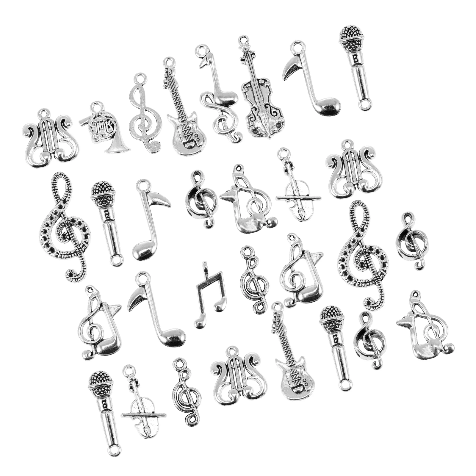 

70 Pcs Earring Music Symbol Pendant Keychain Notes Charms Pendants Alloy Bracelet Decors