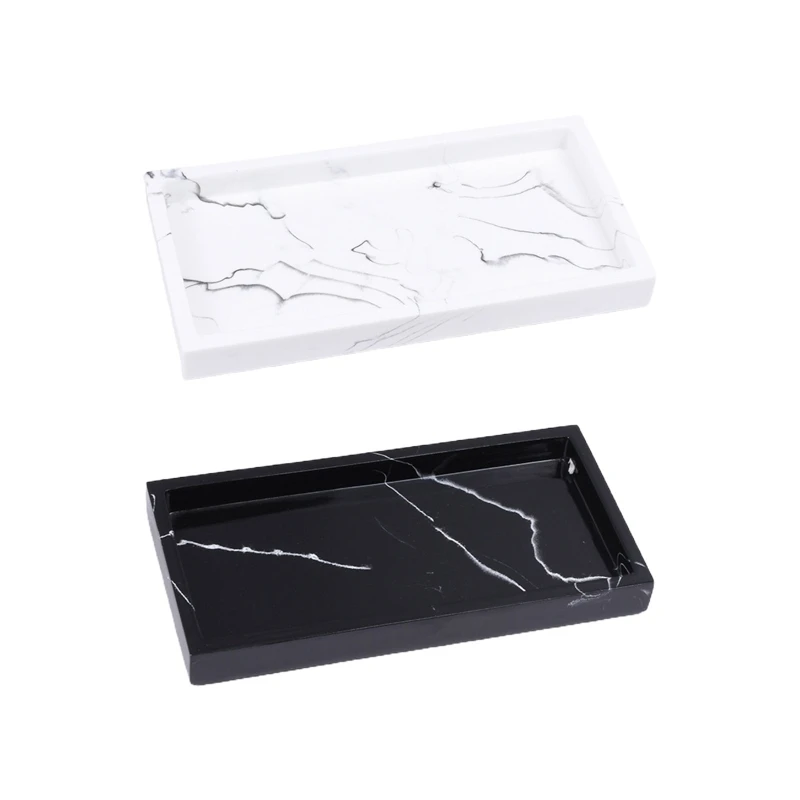 

for Creative Jewelry Tray Bedroom Living Room Bathroom Decorative Marble Texture Resin Delicate Organizing