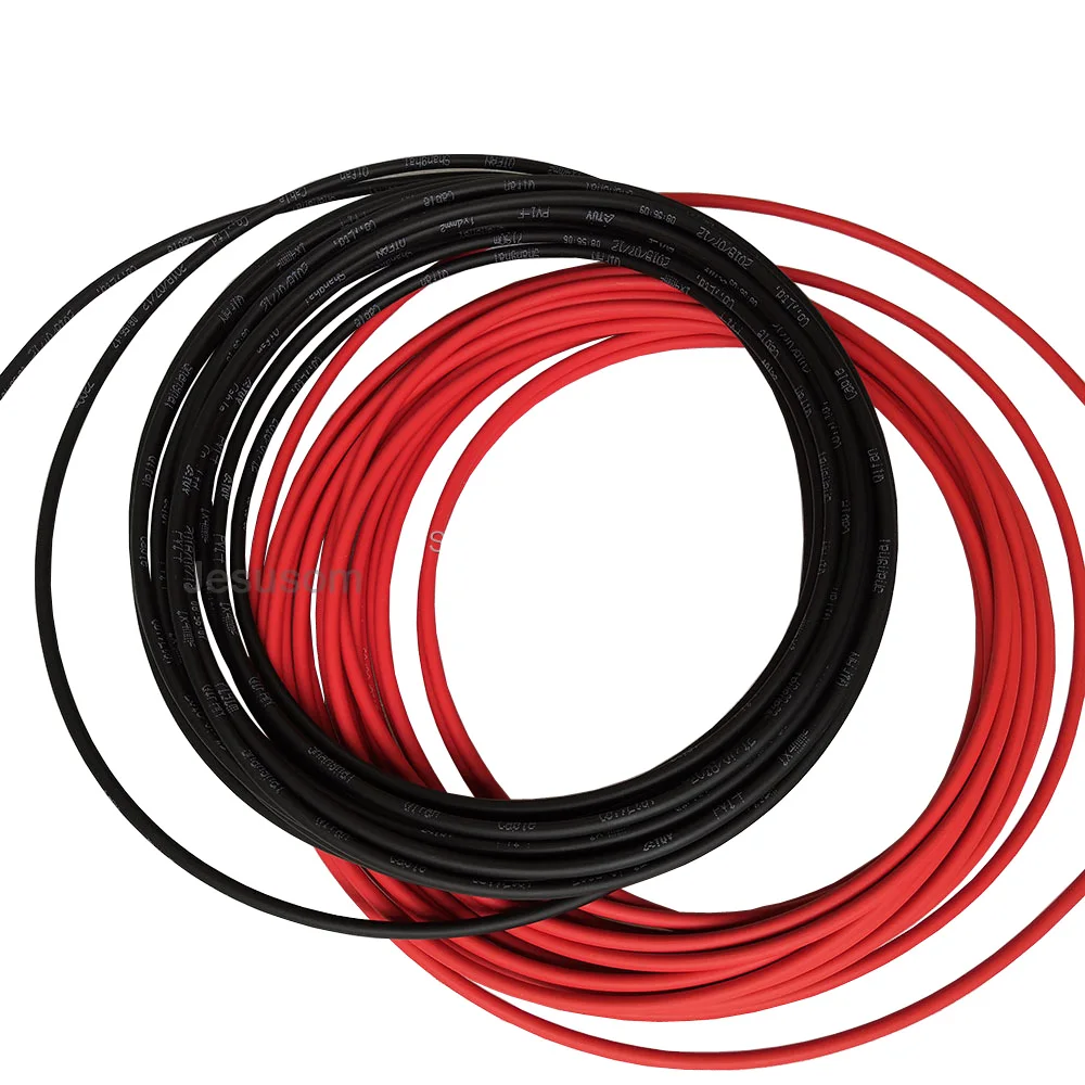 Кабели для солнечных панелей черные + красные с ПВХ изоляцией 10/12/14AWG 6 мм 2/ 4 2/2 5 мм2