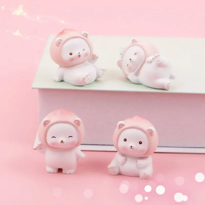 

Creative Bear Resin Statues Children's Room Decor Animal Sculpture Modern Home Decoration Accessories Cake Party Birthday Gift