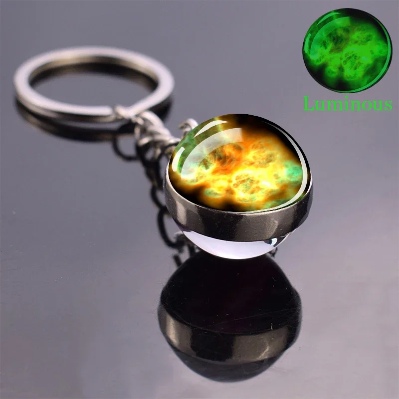 Светящиеся брелки с туманностью планета галактики Вселенная для ключей