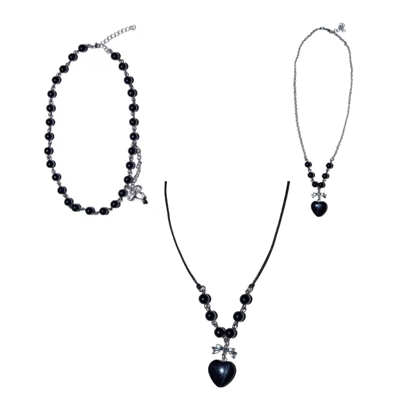 

Punk Heart Pendant Necklace Choker Temperament Clavicle Chain Collar Necklace 264E