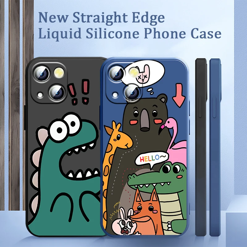 

Liquid Rope Cover Cartoon Little Monster Phone Case For Apple iPhone 14 13 12 Mini 11 XS Pro Max X XR 8 7 SE 2020 Armour
