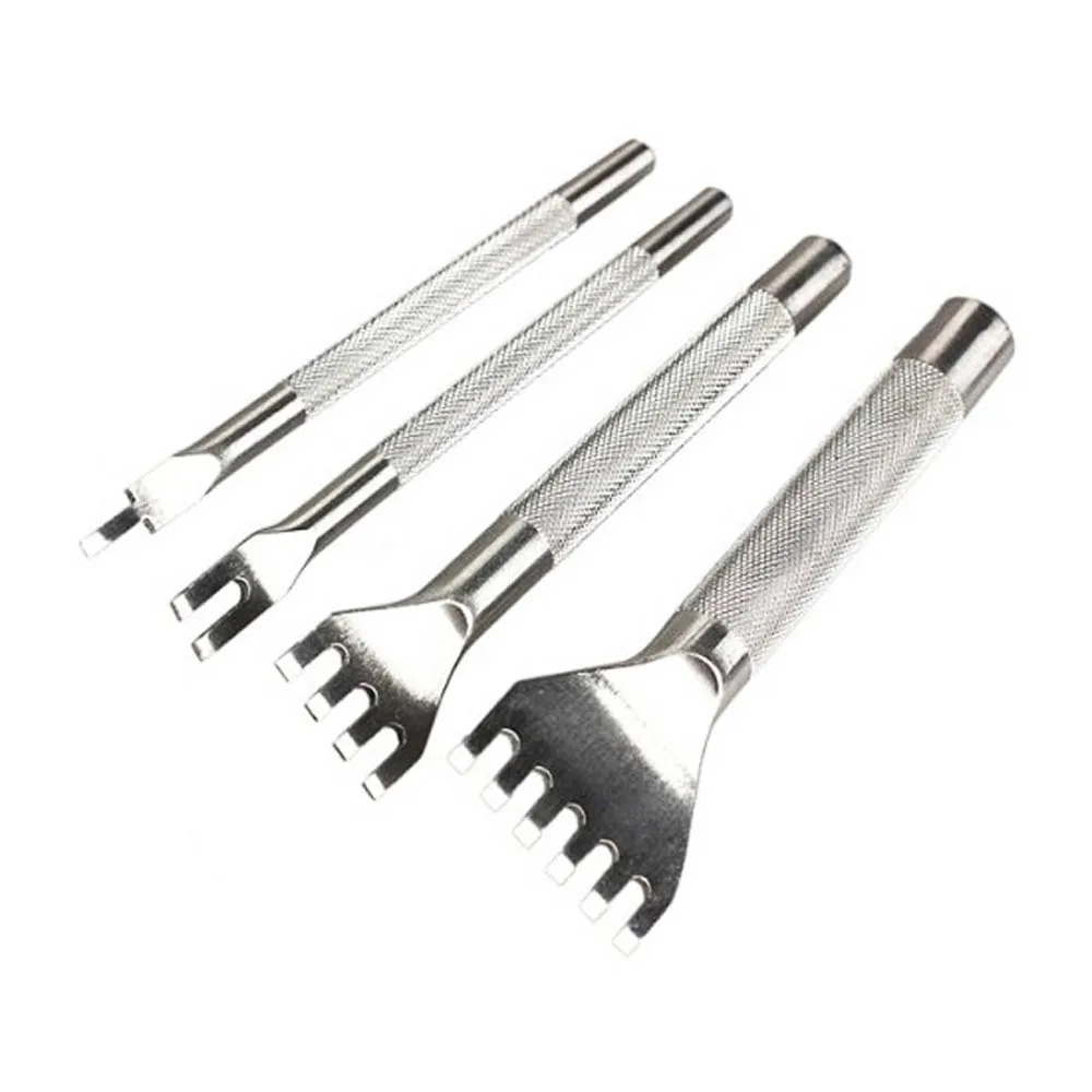 Инструменты для кожевенного ремесла 3 мм, Дыроколы, инструмент для пробивки швов, плоское долото, дыроколы для строчки, 1/2/4/6 Зубцов, инструмент для кожи