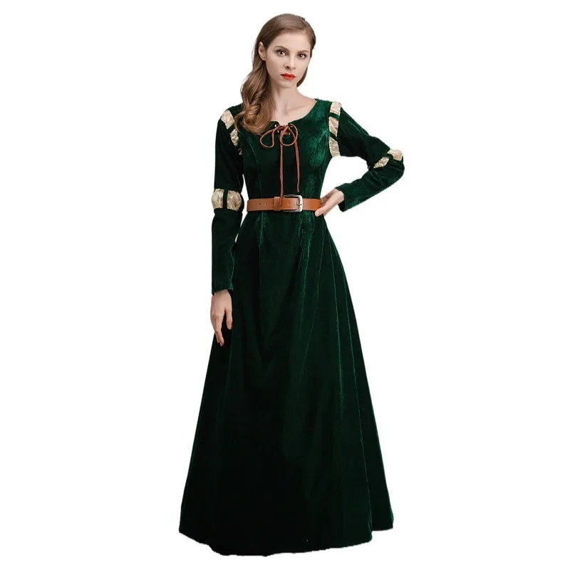 Halloween Costume Brave Legend Character Melinda Cosplay Female Green Palace Dress