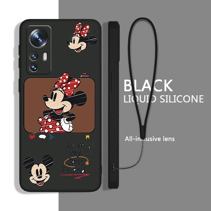 

Mickey Mouse Cartoon Phone Case For Xiaomi Redmi K50G K40S 11 10C 10X 9T 9AT 9A 9C 8A 7 6A 5A A1 Liquid Rope Cover