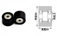 4pcs l20mm external diameter30mm pu wear resistant silent roller conveyor belt rubber wheel guide wheel pressing wheel