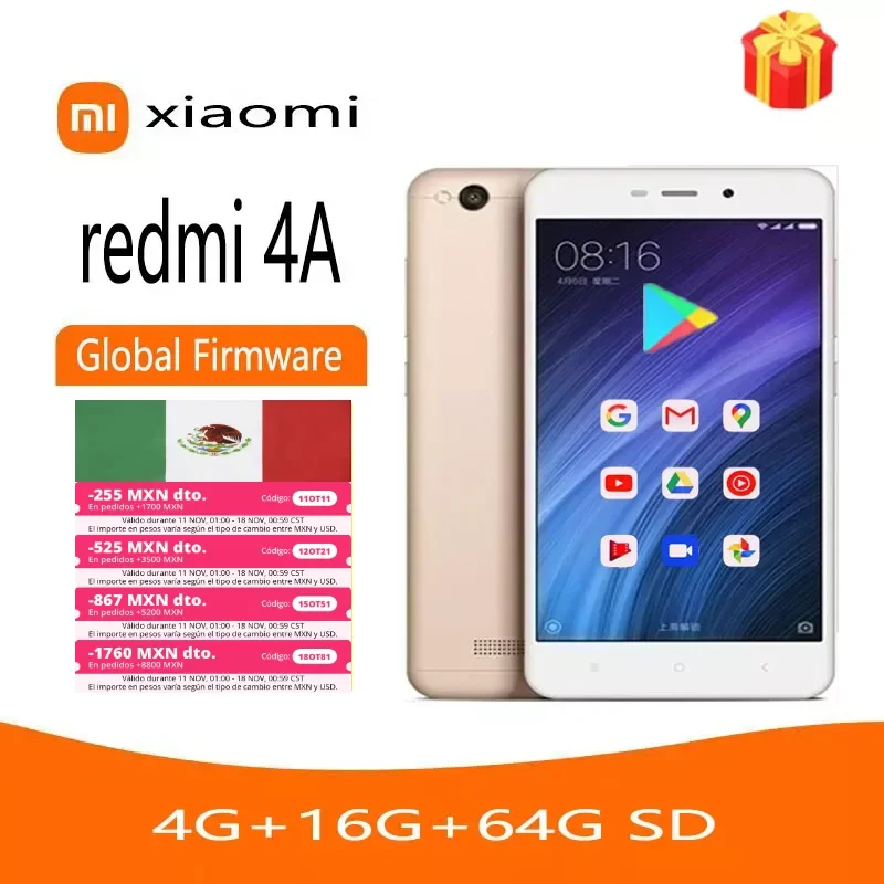 Xiaomi Redmi 4A мобильный телефон, 2 Гб 16 Гб