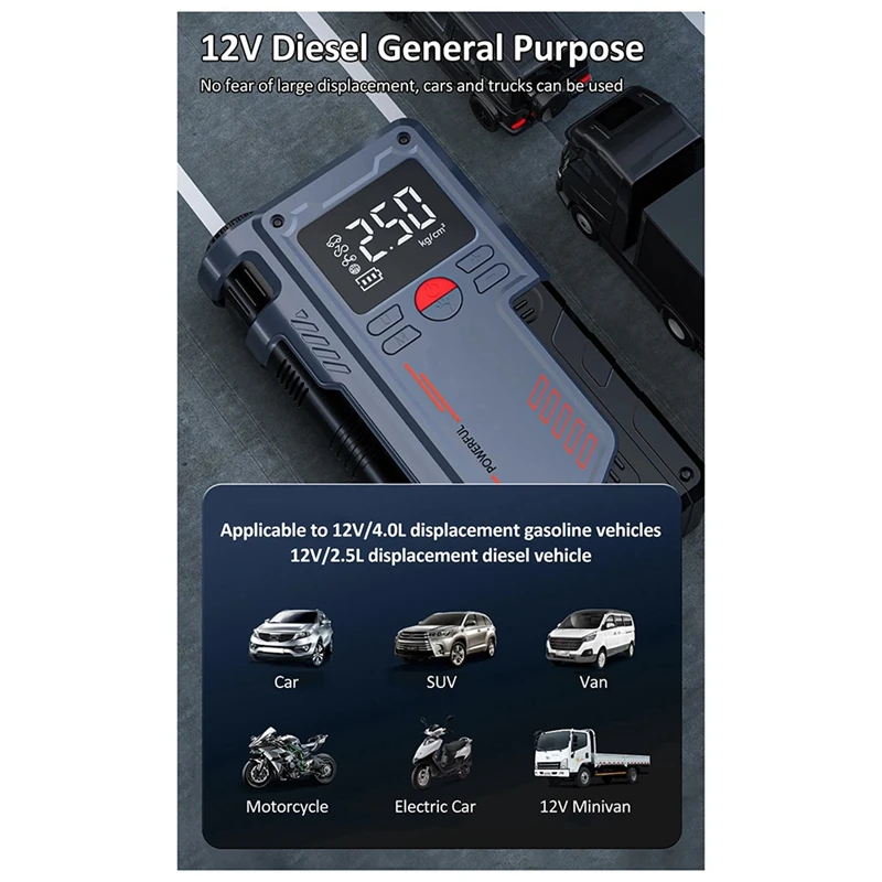 Автомобильный воздушный насос 14 8 В накачка шин автомобильный аварийный 10000 мАч