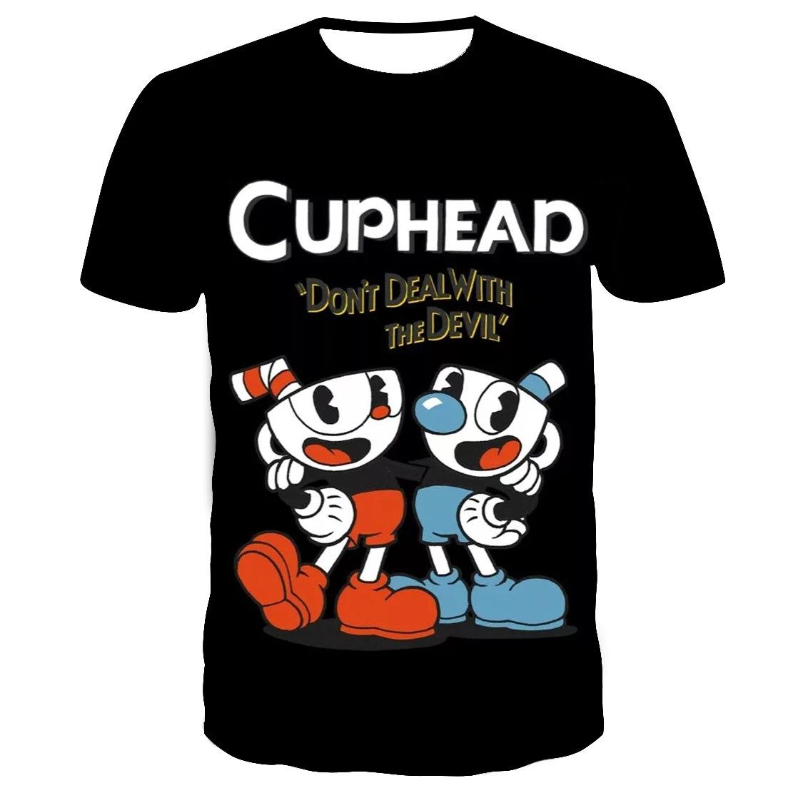 

Летняя Новинка, модная детская футболка Cuphead Mugman с 3D принтом для девочек и мальчиков, детские топы, детская одежда, детские футболки, мужская ...