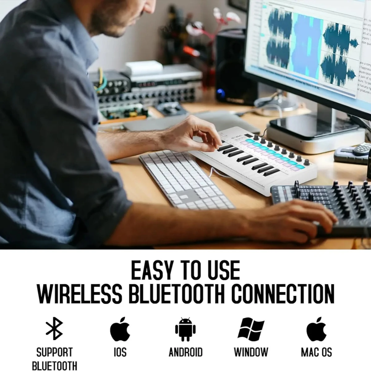 M-VAVE II 25-клавишная USB-мини-контроллер MIDI-пад Клавиатура С Барабанными Клавишами RGB 8