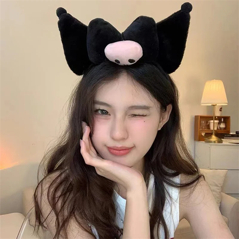 Повязка на голову Kuromi для косплея милый женский ободок аксессуары волос Хэллоуин