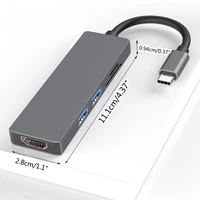 ultra fast dock station 5 in 1 usb c hub 5gbps secure data transfer hub type c to hdmiusbsdtf adapter synchronous use l41e