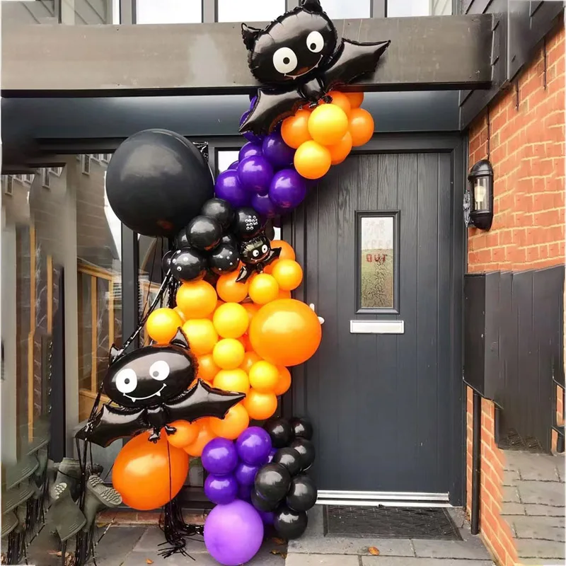 

72/85pcs bat spider halloween balloon garland kit Halloween party Decor black orange latex balloons kids party toys balls suppli